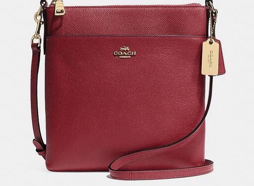 Coach North South Small Brown Red Crossbody Bags DPY - Click Image to Close